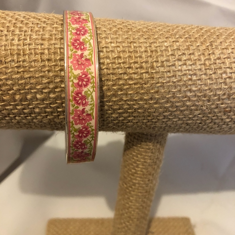 Vera Bradley Silver Floral Bangle Bracelet